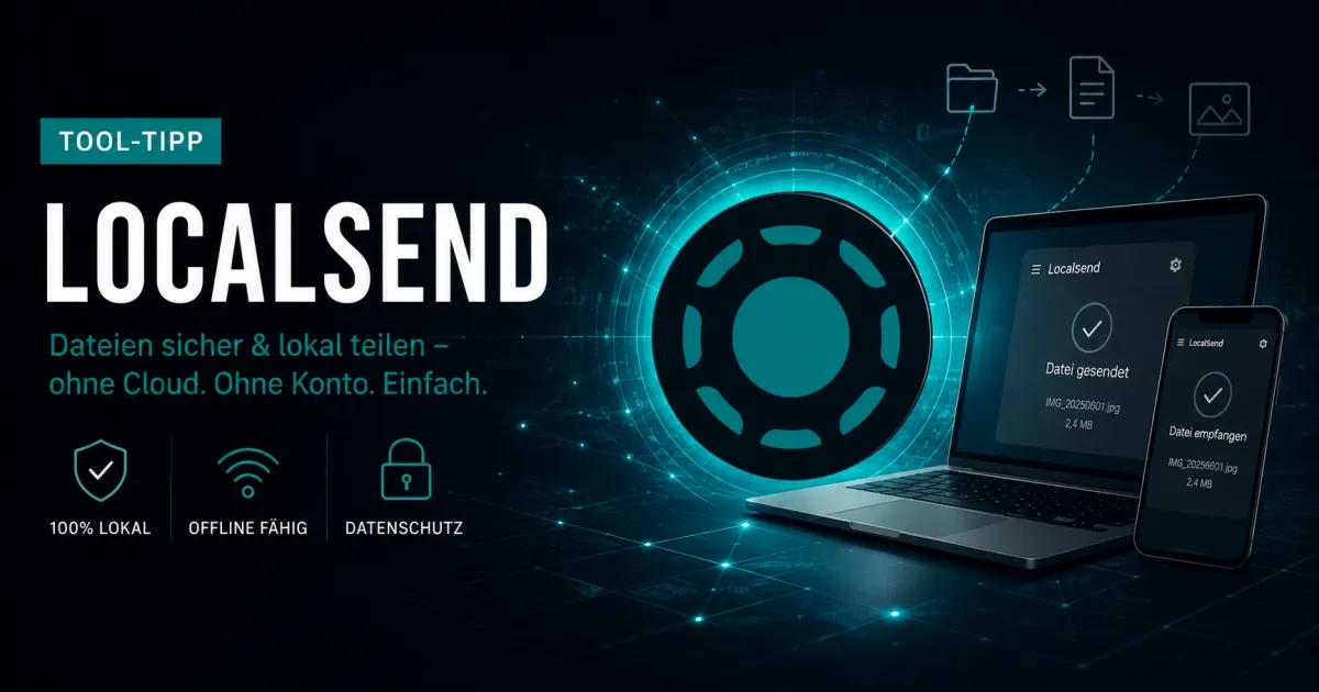 Logos von den Messenger-Diensten WhatsApp, Teams, Signal, Matrix, Threema, Telegram und SimpleX, sowie ein offenes Schloss